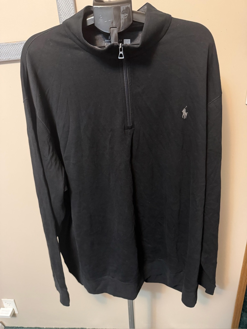 NWT Polo Ralph Lauren Men's Black 1/4 Zip Pullover Sweater 3XB Big & Tall